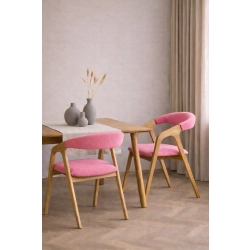 PRODUCENT Krzesło Dębowe KR-201 Kolor Tkaniny Pudrowy Róż